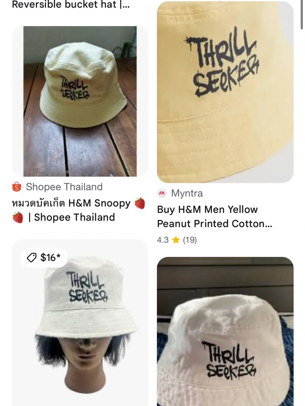 Kids Thrill Seeker Yellow Bucket Hat - Casual Sun Hat
